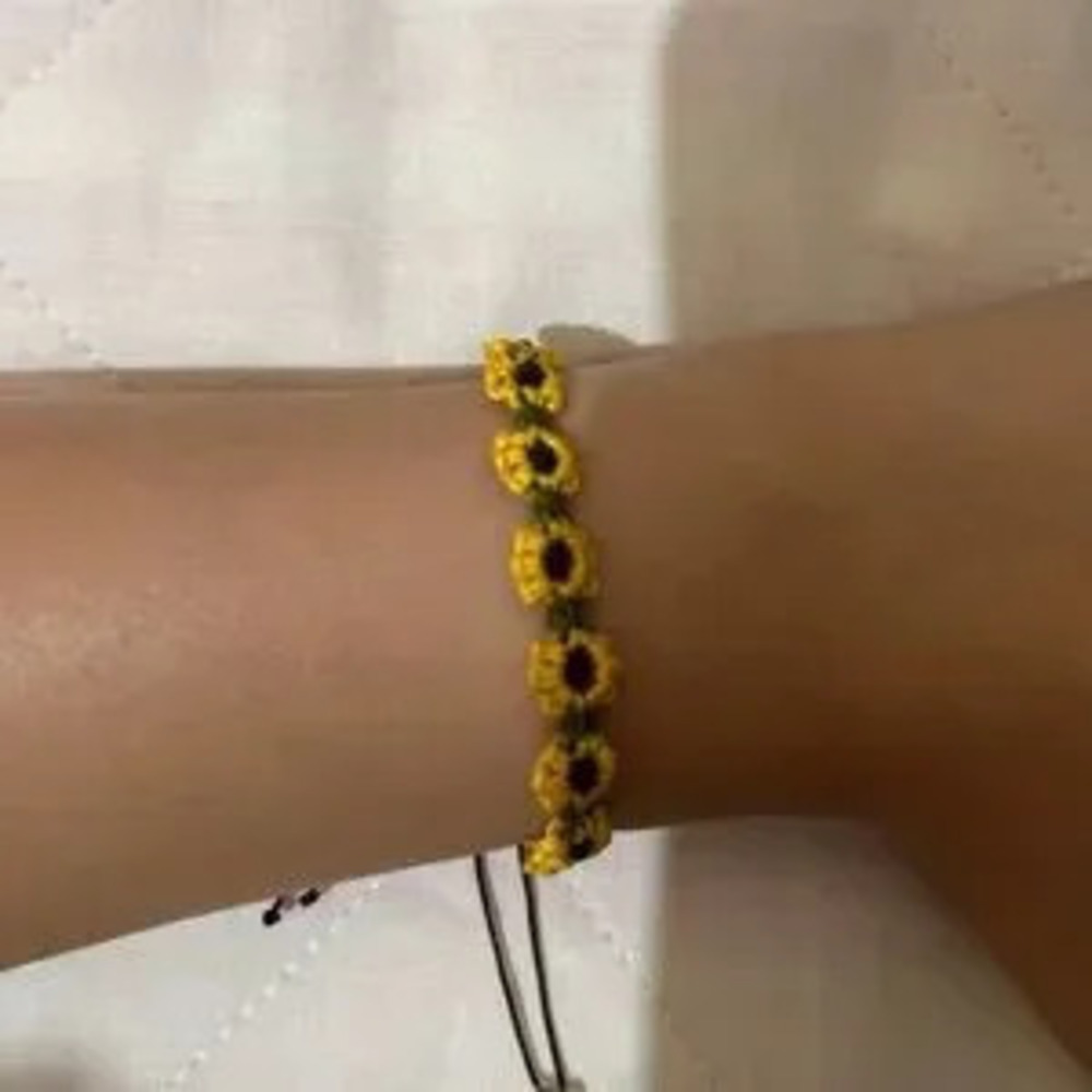 Sunflower Rope Handmade Bracelet - Picture 2 of 5